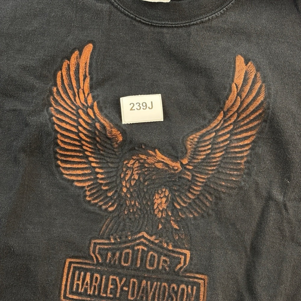 Harley Davidson Old Glory T Shirt USA Made‎ Eagle Graphic Black Mens XL - Picture 8 of 8